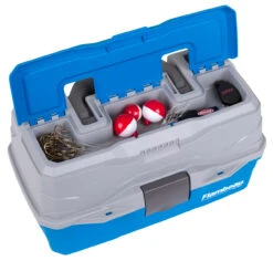 Flambeau 2 Tray Tackle Blue/Gray Hard Tackle Box -Outlet Tackle Reel Crate Store 6382TB 2Tray LIDPropped 1600x1600 29938.1616588649